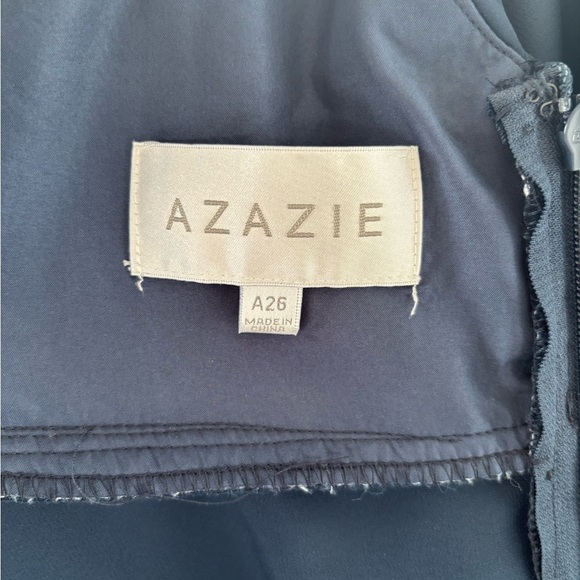 AZAZIE PAMELA Blue V-Neck Flutter Sleeve Gown - Picture 10 of 14